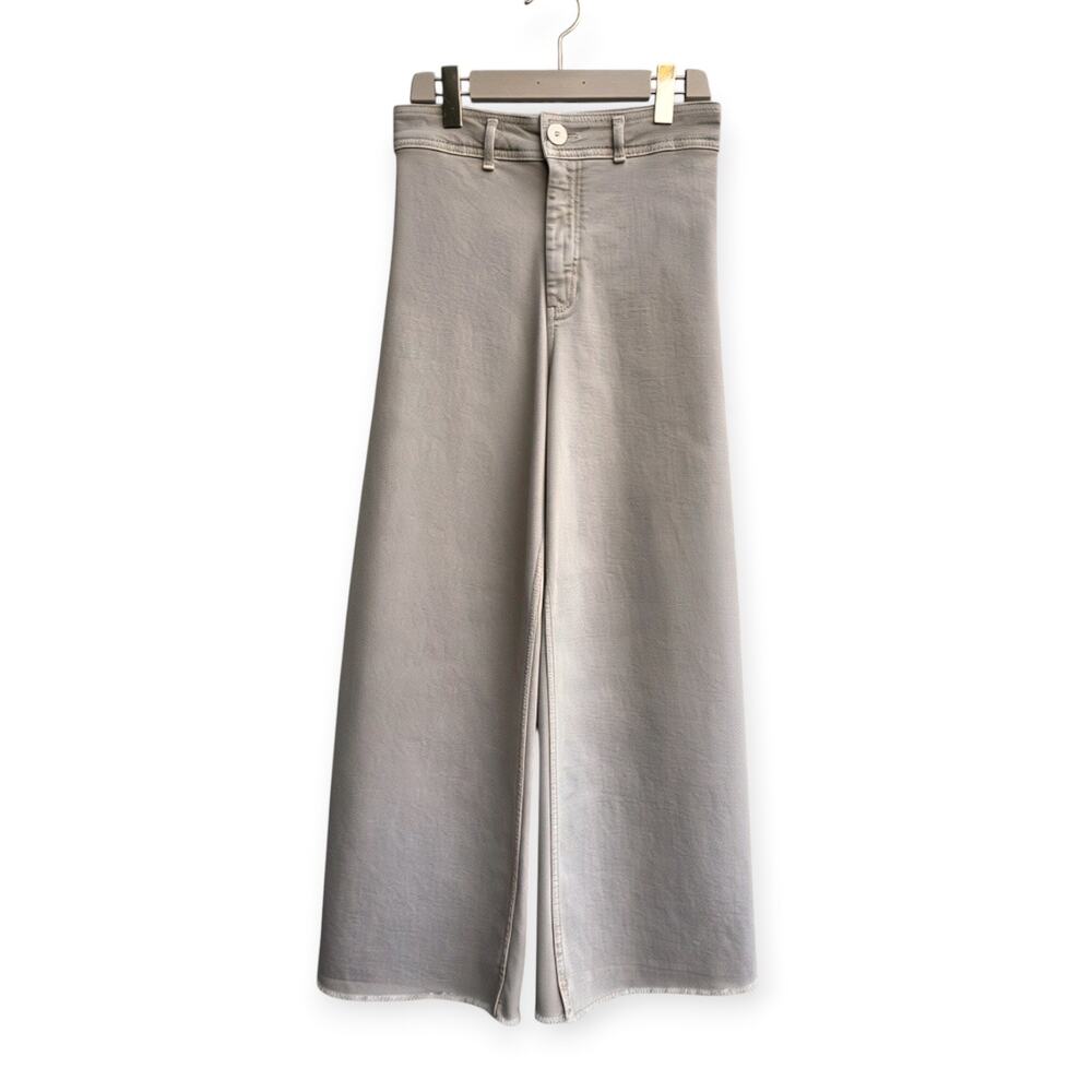 Zara High Rise Wide Leg Jeans Size 6, Tan Khaki